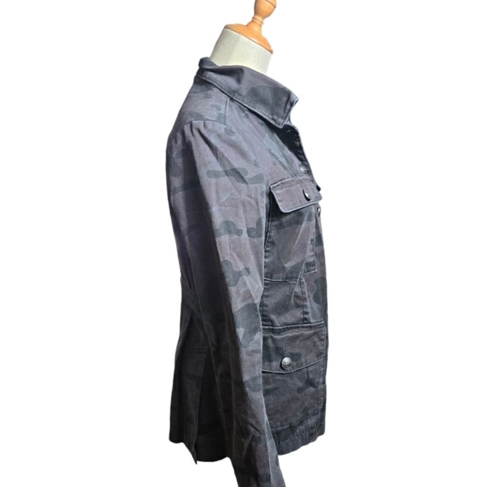 London Jeans Black and Gray Camouflage Women's Shirt Jacket - Picture 2 of 6